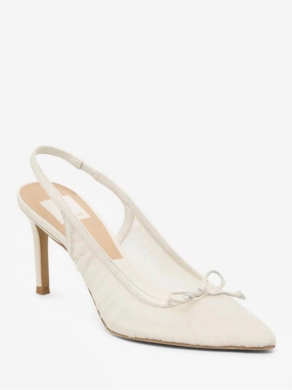 dolce vita Yela White Tulle Slingback Pump Heels